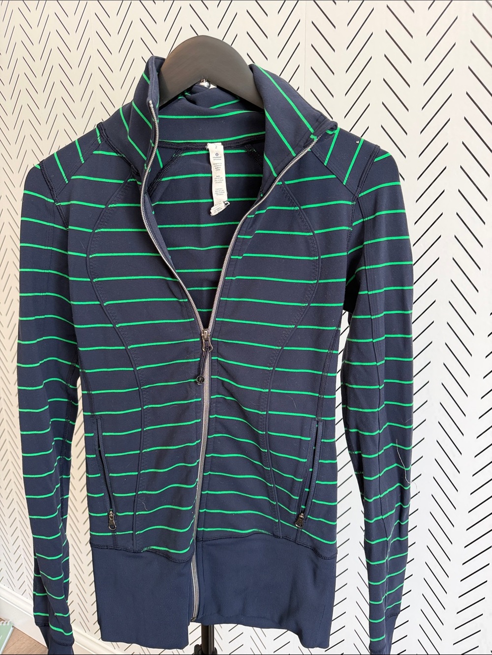 Striped Navy & Green Full‑Zip Women’s Jacket Lululemon